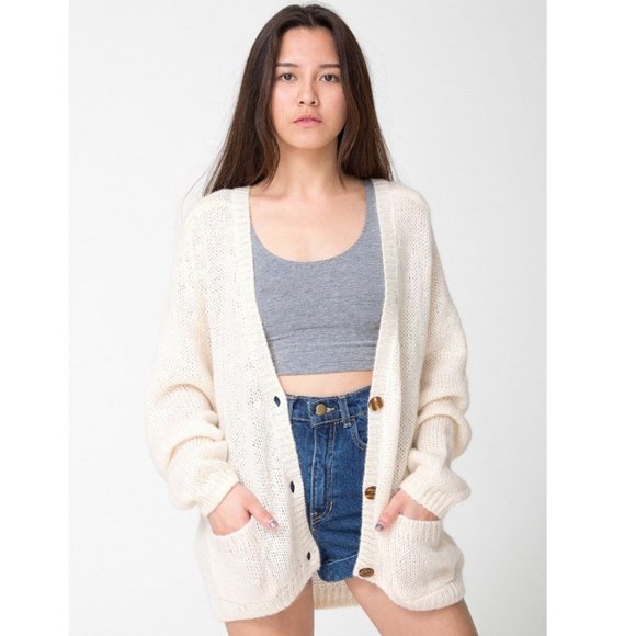 Vintage Mohair Wool Made in the USA American Apparel Oversized Cardigan Sweater - Picture 10 of 10